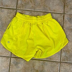 Lululemon 4” Hotty Hot Shorts, Size 2, Electric Lemon